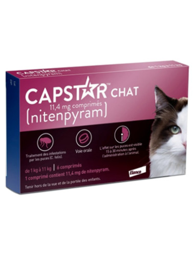 Capstar 11,4mg Chat. 6 comprimés