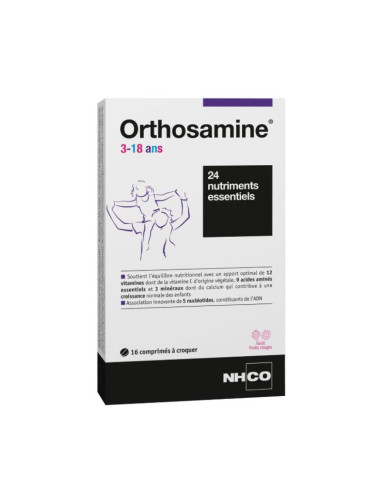 NHCO Orthosamine 3-18 ans 16 comprimés à croquer