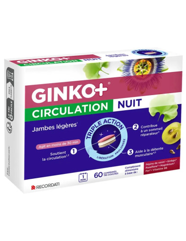 Ginkor + Circulation Nuit. 60 comprimés tri-couches
