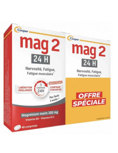 Mag2 24h Magnésium Marin 300mg. Lot 2x40 comprimés