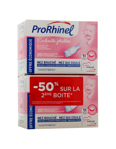 Prorhinel Embouts jetables Lot 2*20 embouts. Offre éco Prorhinel Embouts jetables Lot 2*20 embouts. Offre éco