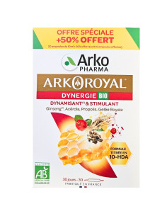 ArkoRoyal Dynergie Bio Dynamisant & Stimulant. 30 ampoules de 10ml. Offre spéciale +50% offert