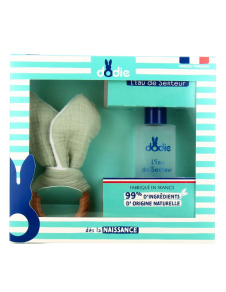 Dodie Coffret Eau de senteur 50ml + Doudou de dentition Vert