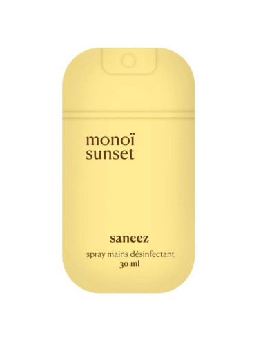 SANEEZ Spray désinfectant mains monoï sunset. 30ml - jaune SANEEZ Spray désinfectant mains monoï sunset. 30ml - jaune