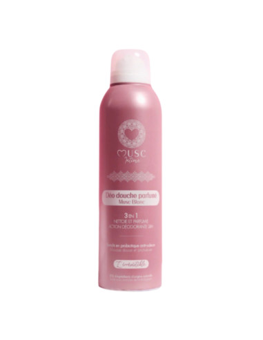 Musc Intime Deo Douche Parfumé Musc Blanc. 200ml aérosol rose