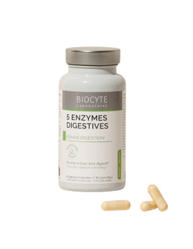 Biocyte 5 Enzymes Digestives. 60 gélules