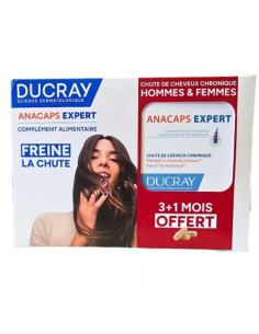 Ducray Anacaps Expert. 3+1 mois offerts. 120 gélules