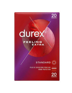 Durex Feeling Extra Standard. 20 préservatifs - boite rouge/violette