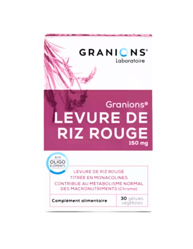 Granions levure de Riz Rouge. 30 gélules végétales