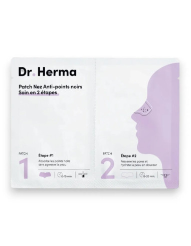 Dr.Herma Patchs Nez Anti-points noirs Soin 2 étapes. 2 patchs