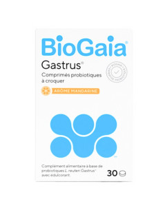 BioGaia gastrus Comprimés probiotiques à croquer. Goût Mandarine. x30