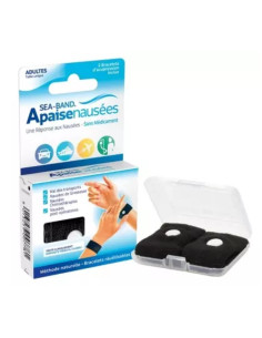 Sea-Band Apaise Nausées. Adulte Noir. 2 bracelets