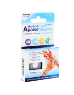 Sea-Band Apaise Nausées. Adulte Gris. 2 bracelets