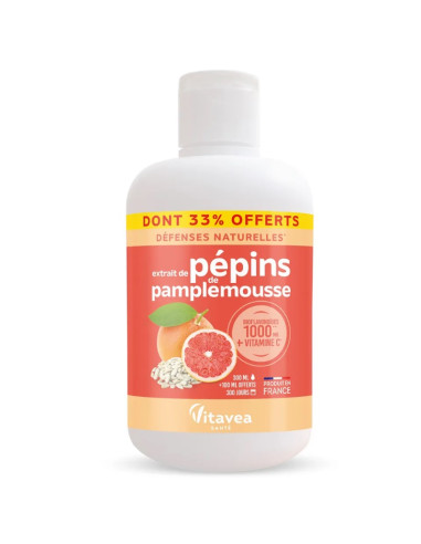 Vitavea Extrait de pépins de Pamplemousse Bio Solution buvable. 200ml + 100ml OFFERT