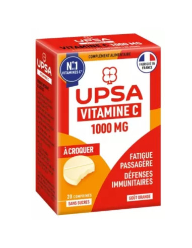 Upsa Vitamine C 1000mg. 20 comprimés à croquer - boite orange