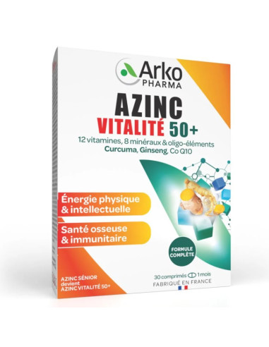 Arkopharma Azinc Vitalité 50+. 30 comprimés
