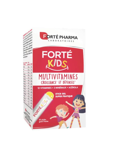 Forte Kids Multivitamines Goût Fraise 10x Stick gel