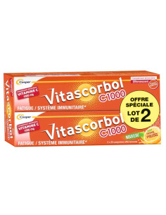 Vitascorbol C1000. Offre spéciale. 2x20 comprimés effervescents