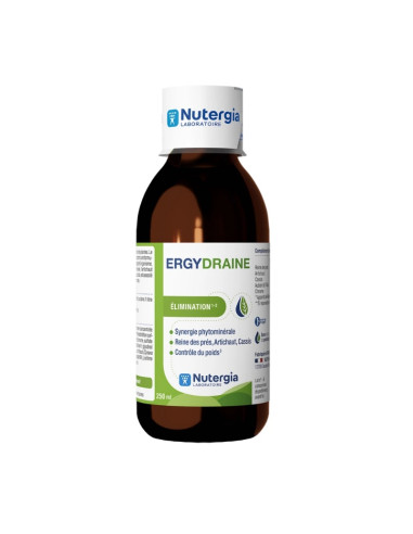 bouteille brune avec couvercle doseur étiquette blanche et verte