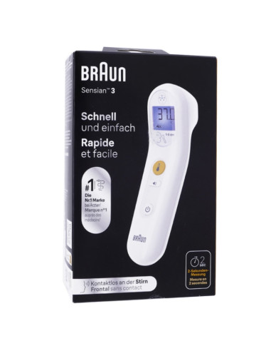 Braun Sensian 3 Thermomètre frontal sans contact. BNT050