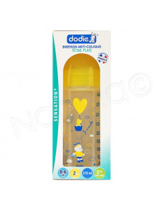 Dodie Biberon Anti-colique Tétine Plate 0-6m débit 2. 270ml 2
