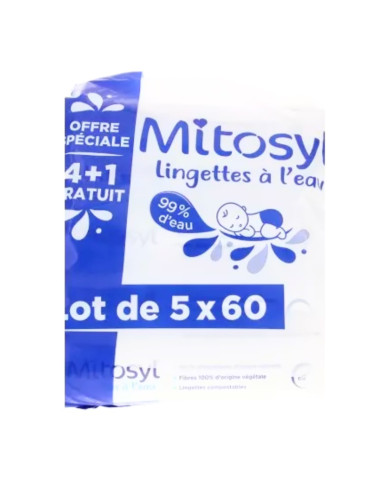 Mitosyl Lingettes à l'eau . Offre spéciale 4+1gratuit