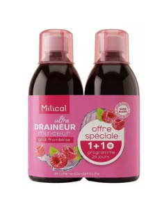 Milical Ultra Draineur Minceur Goût Framboise. Lot 2x 500ml