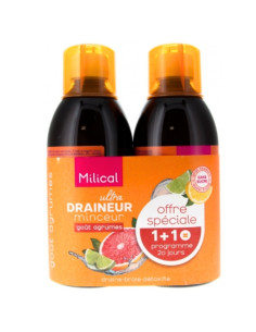 Milical Ultra Draineur Minceur Goût Agrumes. Lot 2x500ml