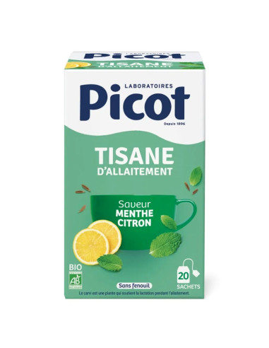 Picot Tisane d'allaiement. Menthe Citron. 20 sachets