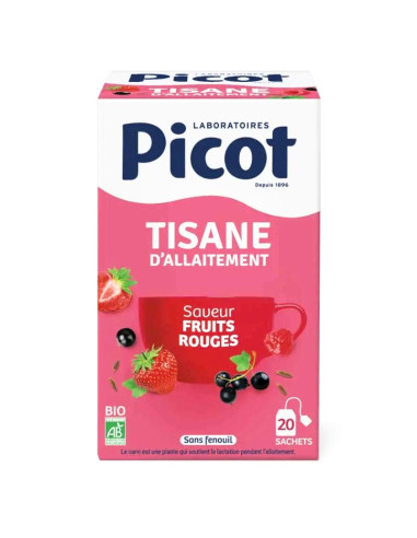 Picot Tisane d'allaitement. Fruits Rouges. 20 sachets