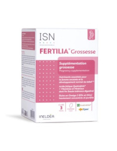 Fertilia Grossesse Supplémentation Femme Enceinte. 90 capsules boite rose blanche