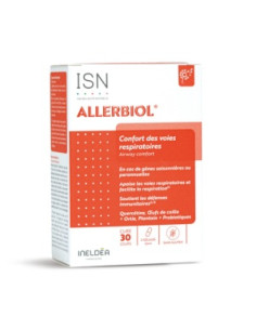 Ineldea Allerbiol Confort Voies Respiratoires. 60 gélules boite orange et blanche