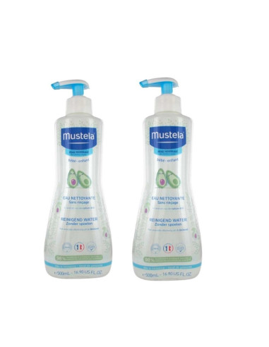 Mustela Eau Nettoyante Bébé. Lot 2x500ml offre spéciale