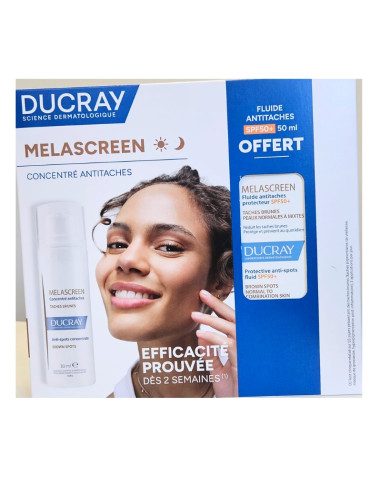Ducray Coffret Melascreen Concentré Anti-tâches + Fluide Anti-tâches spf50 Offert