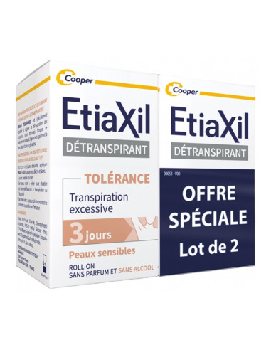 Etiaxil Détranspirant Tolérance. Lot 2x15ml