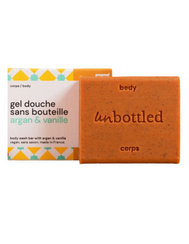 Unbottled Gel Douche Sans Bouteille Argan Vanille. 110g
