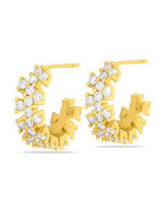 Jewels Boucles d'oreilles Dorées Multizirconium Hypoallergénique. x1 paire