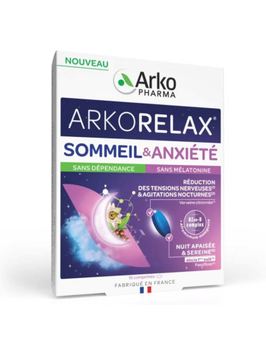 Arkorelax Sommeil et Anxiété. 15 Comprimés