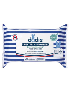 Dodie Lingette nettoyante dermo apaisante 3en1 Fibres. x60