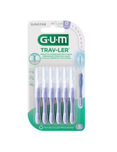 Gum Travler Brossette inter-dentaire de voyage 0.6mm. x6 - violet