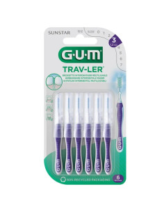 Gum Travler Brossette inter-dentaire de voyage 1.2mm. x6 - violet