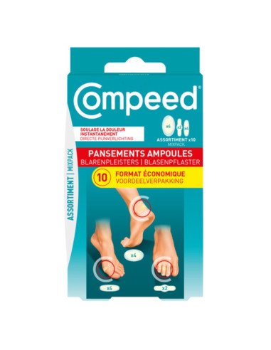 Compeed Pansements ampoules Assortiment x10pansements