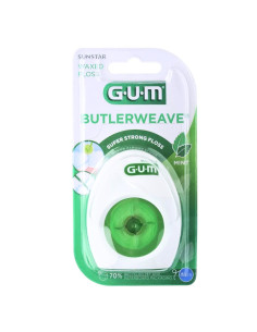 Gum Butlerweave Fil dentaire Ciré Menthe 55m