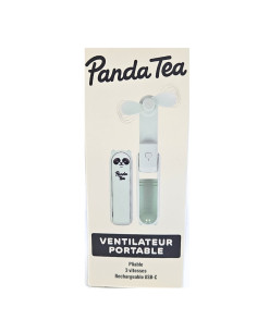Panda Tea Ventilateur Portable - pliable-3 vitesses- rechargeable