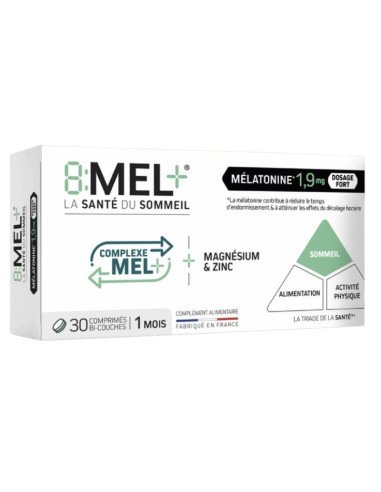 8:MEL+ Comprimé Mélatonine Complexe MEL+ 1,9mg 30 Comprimés