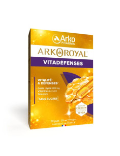 boit jaune avec bandeau blanc et violet