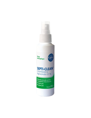 spray blanc avec étiquette verte