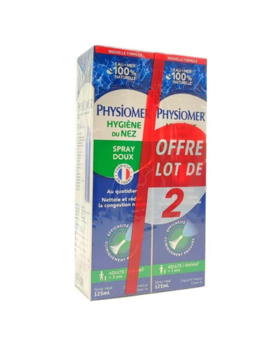 Physiomer Hygiène du Nez Spray Doux. 2 x 125ml