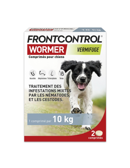 Frontcontrol Wormer Vermifuge Comprimés Chiens. x2