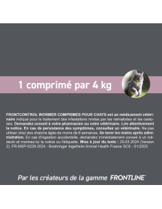 Frontcontrol Wormer Vermifuge Comprimés Chats. x2 2